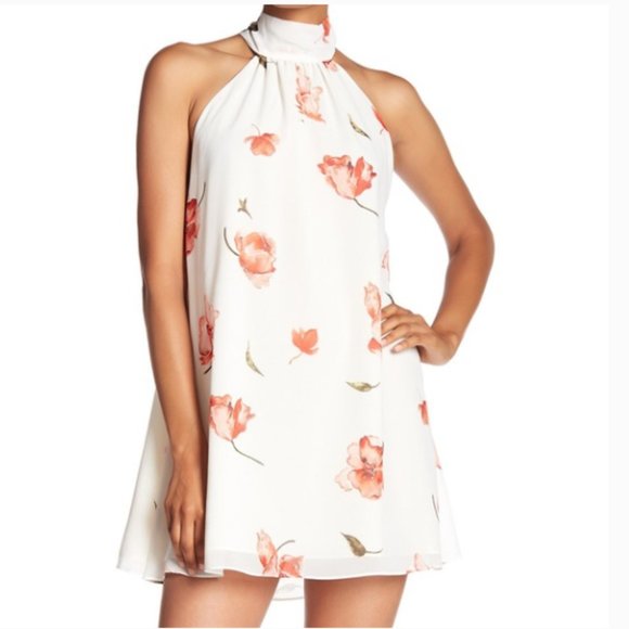 Haute Hippie morrison flowing flowers tie shift dress - Picture 2 of 12